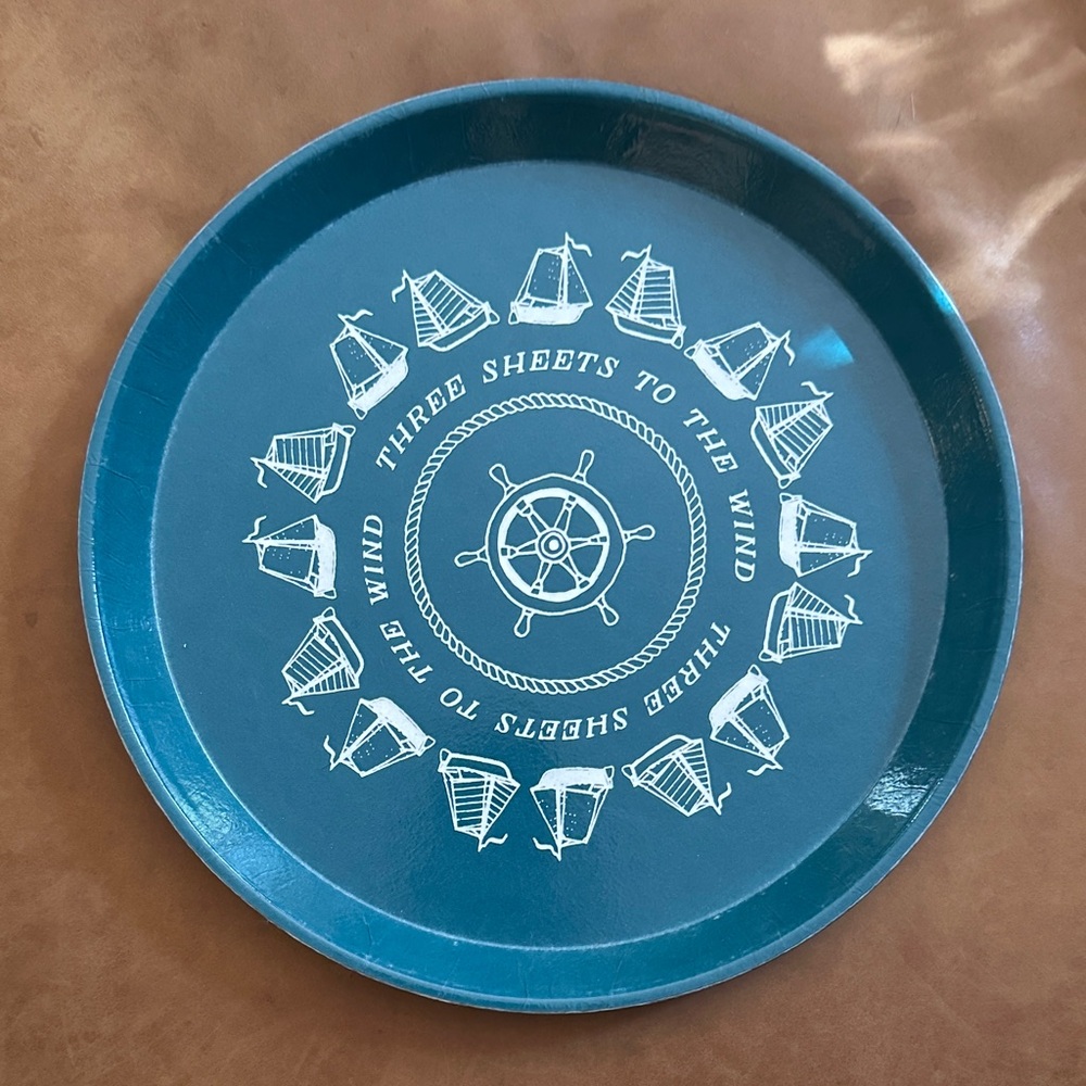 UNUSED: Fishs Eddy - Nautical Blue Serving Tray Camtray - Made in USA